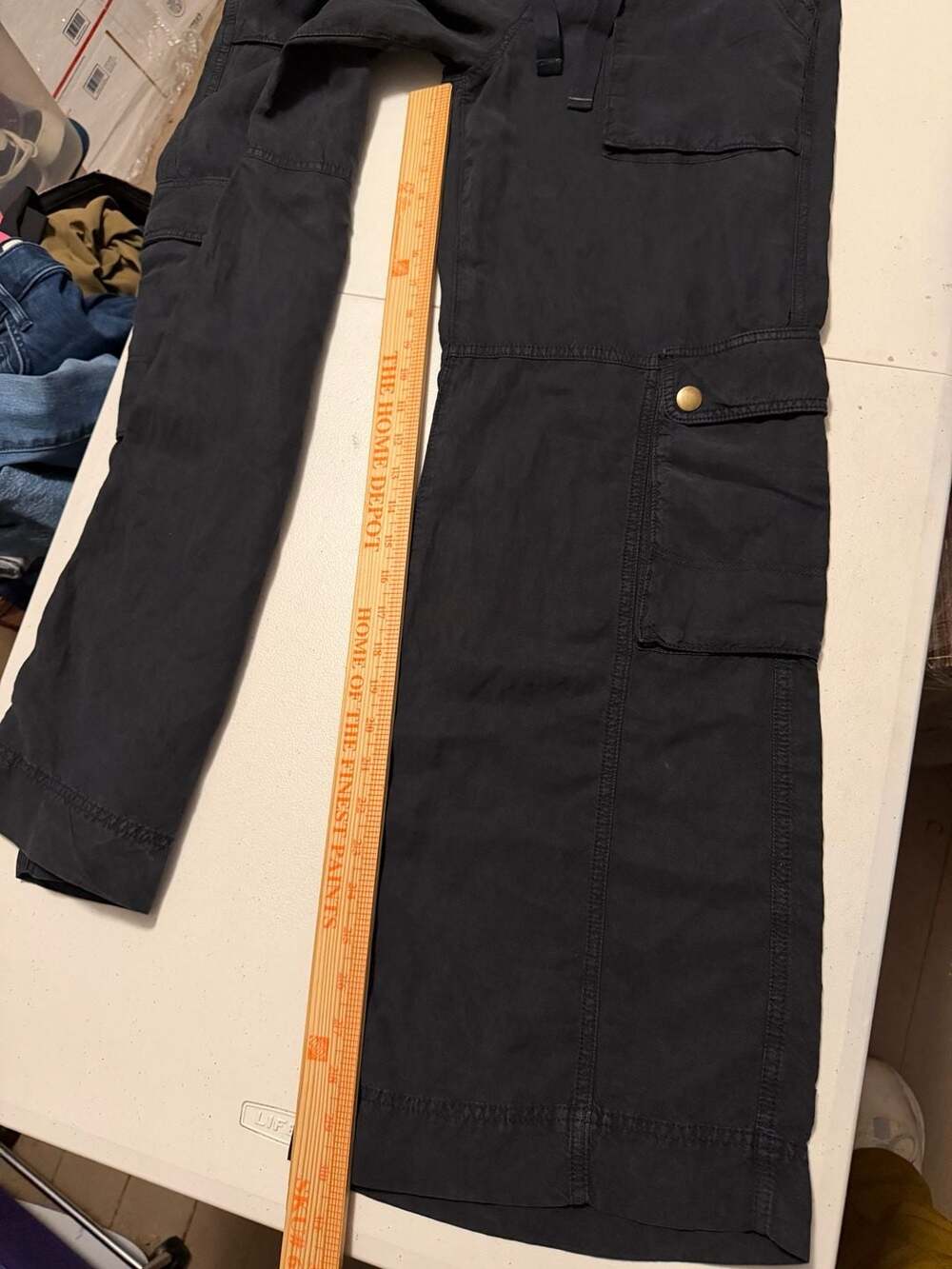 Pilcro Anthropologie Lyocell Linen Wide-Leg Cargo Pants Size 2 - Picture 9 of 11